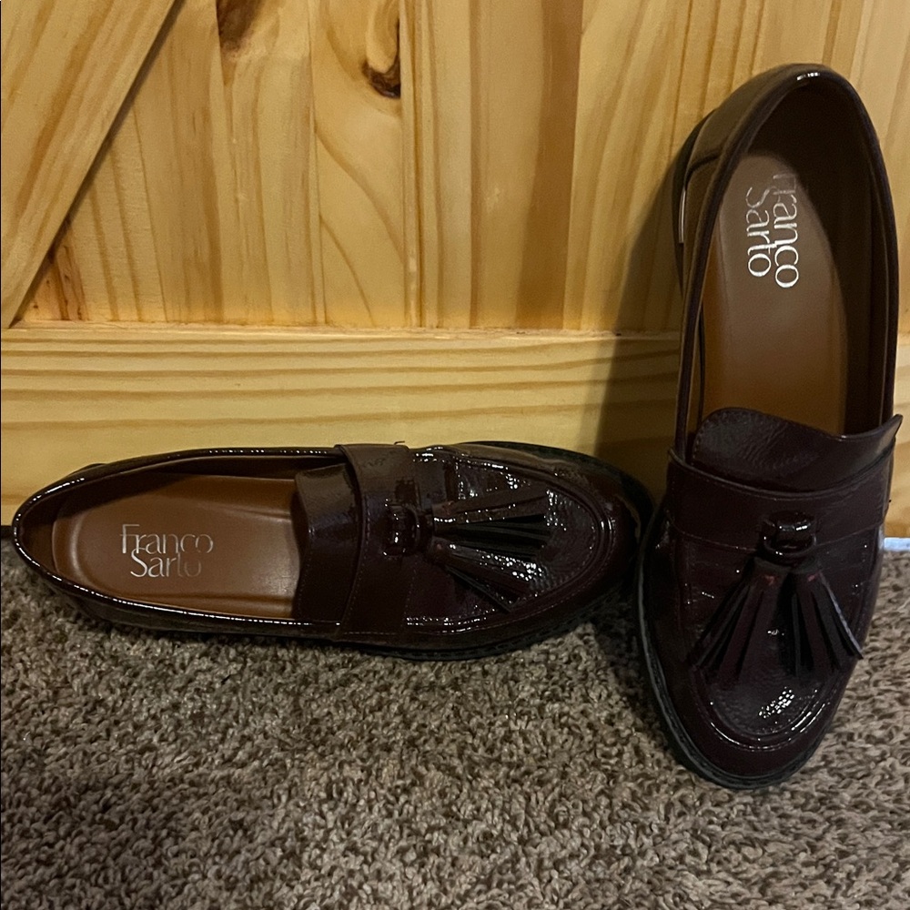 Franco Sarto Dark Burgundy Tassel Loafers